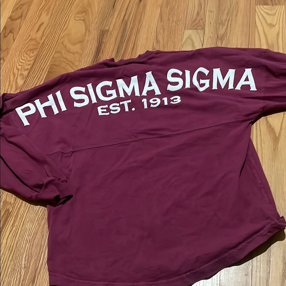 Phi Sigma Sigma Maroon Long Sleeve Shirt Spirt Jersey XS